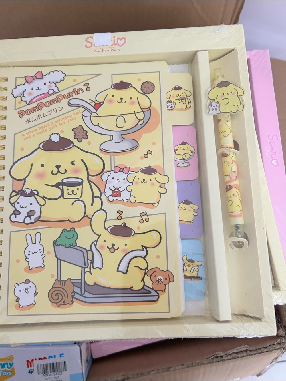 4/$50 Sanrio Pompompurin Yellow Notebook & Pen Set